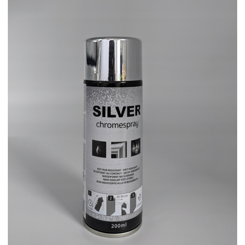 LAKIER W SPRAYU SREBRNY CHROM 200 ml DEKORACYJNY