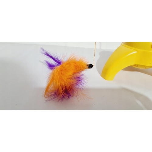 Zabawka dla kotów kota z piórkiem żółta CAT TOY