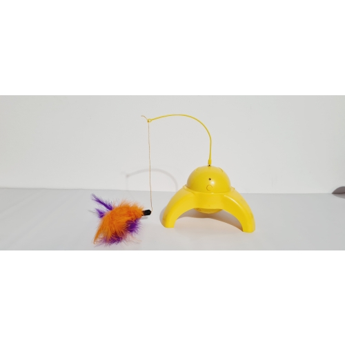 Zabawka dla kotów kota z piórkiem żółta CAT TOY