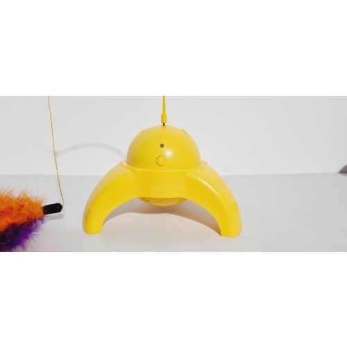 Zabawka dla kotów kota z piórkiem żółta CAT TOY