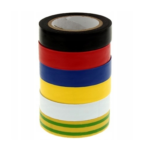 Zestaw taśm izolacyjnych 6 sztuk, 15 mm x 10 m