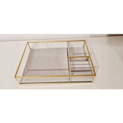 Pudełko na biżuterię glamour Jewellery BOX szary