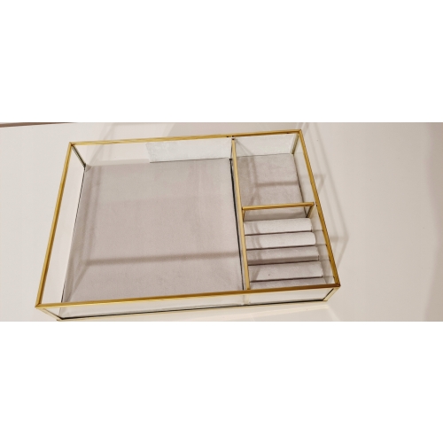 Pudełko na biżuterię glamour Jewellery BOX szary