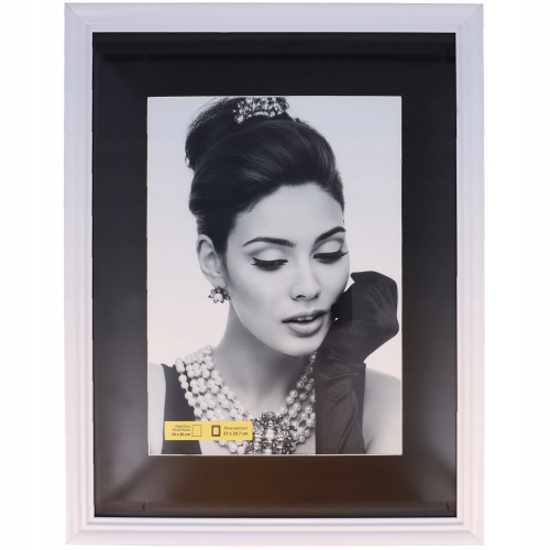 Ramka na zdjęcia z BIAŁĄ ramką 50 x 70 cm GLAMOUR