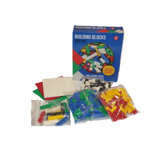 Zestaw Klocki plastikowe konstrukcyjne 500 klocków
