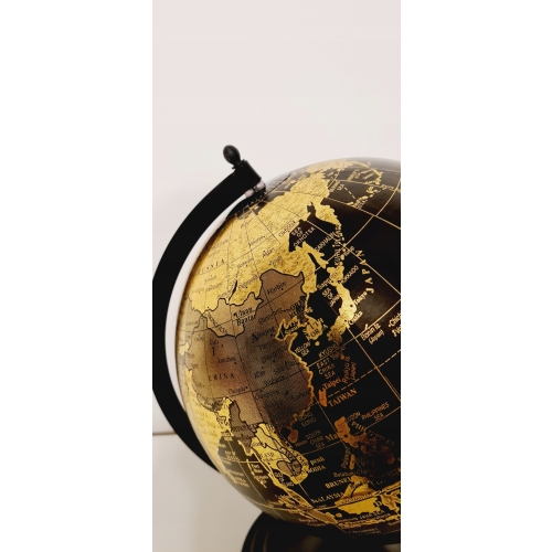 GLOBUS NOWOCZESNY CZARNO ZŁOTY śr 25cm METALOWY