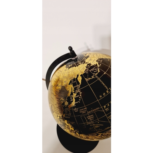 GLOBUS NOWOCZESNY CZARNO ZŁOTY śr 25cm METALOWY