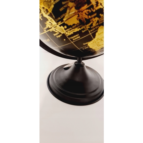 GLOBUS NOWOCZESNY CZARNO ZŁOTY śr 25cm METALOWY