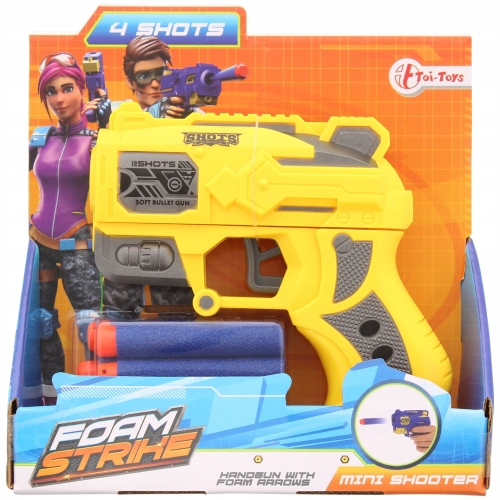 PISTOLET ZABAWKOWY NA PIANKI NERF ZURU żółty 492