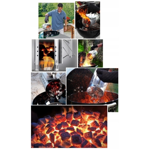 KOMIN DO ROZPALANIA GRILLA + SIATKA DO PIECZENIA