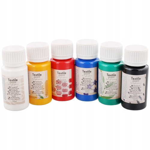 ZESTAW FARB DO MALOWANIA TKANIN UBRAŃ 6 x 50 ml 46