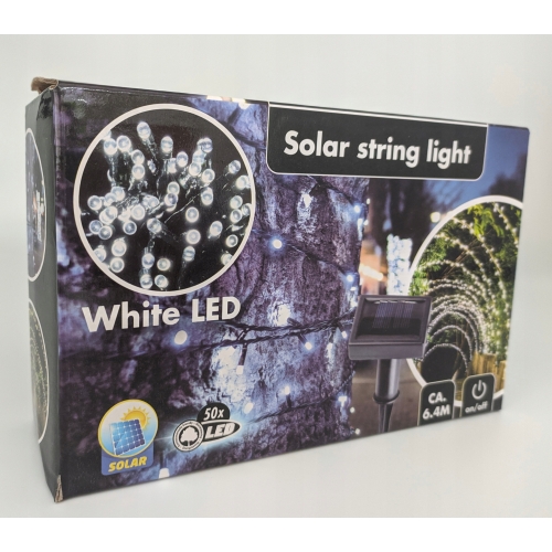 LAMPKI SOLARNE 50 LED 6,4M ZEWNĘTRZNE OGRÓD BALKON
