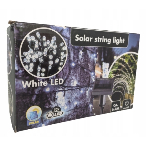 LAMPKI SOLARNE 50 LED 6,4M ZEWNĘTRZNE OGRÓD BALKON
