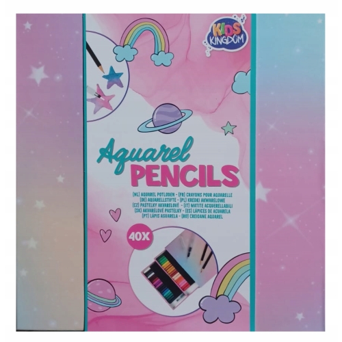 Kredki akwarelowe i pisaki wodne 42 szt Kids Kingdom w wesołym pojemniku 33