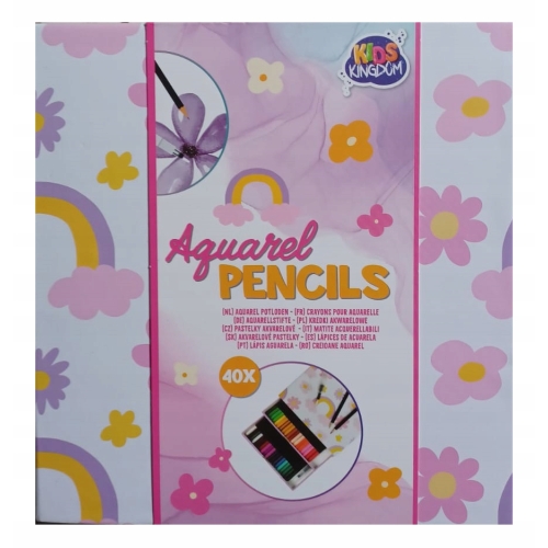 Kredki akwarelowe i pisaki wodne 42 szt Kids Kingdom w wesołym pojemniku 26