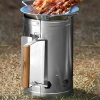 KOMIN DO ROZPALANIA WĘGLA BRYKIETU BBQ KOMINKA OGNISKA GRILLA 26x17cm duży