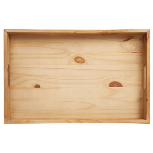TACA DREWNIANA ŚNIADANIOWA DO SERWOWANIA JASNA DUŻA DEKORACYJNA 58 X 38 CM