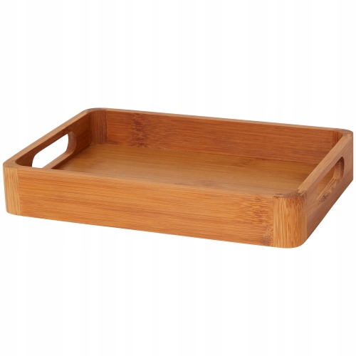 TACA DREWNIANA ŚNIADANIOWA DO SERWOWANIA JASNA DUŻA DEKORACYJNA 58 X 38 CM