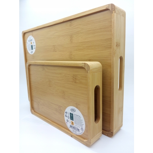 TACA DREWNIANA ŚNIADANIOWA DO SERWOWANIA JASNA DUŻA DEKORACYJNA 58 X 38 CM