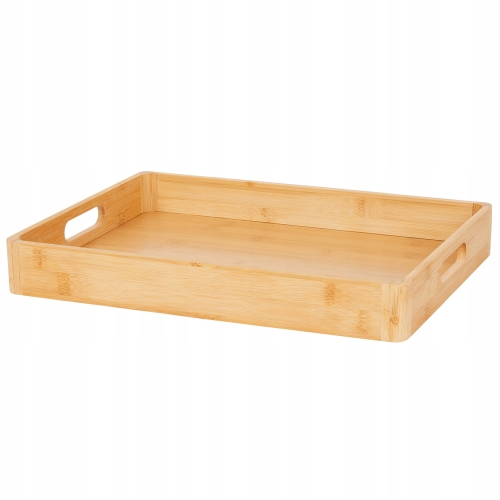 TACA DREWNIANA ŚNIADANIOWA DO SERWOWANIA JASNA DUŻA DEKORACYJNA 58 X 38 CM