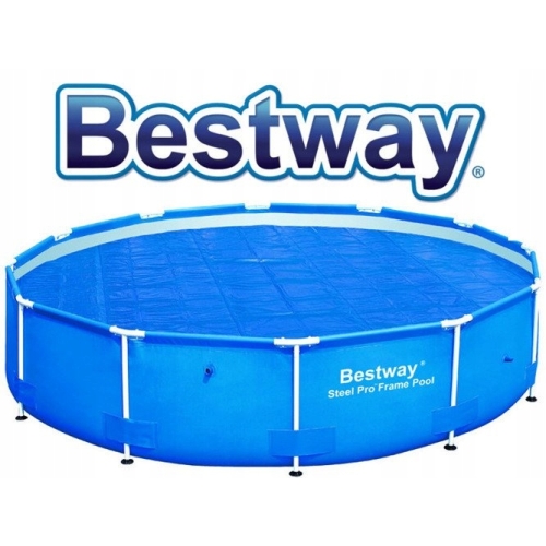 BESTWAY 58252 POKRYWA OSŁONA SOLARNA NA BASEN STELAŻ NIEBIESKA duża wydajna