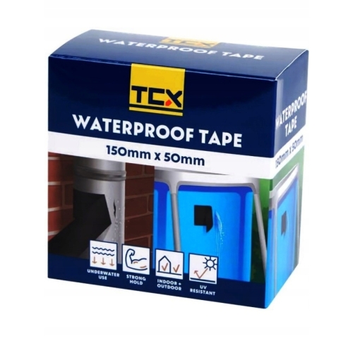 Taśma NAPRAWCZA WODOODPORNA uszczelniająca Hydrauliczna CZARNA 150 x 50 mm