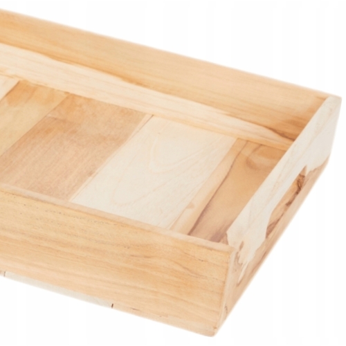TACA DREWNIANA MAŁA Z UCHWYTAMI DREWNO TEKOWE TEAK FSC 26 x 18 x 4.5 cm
