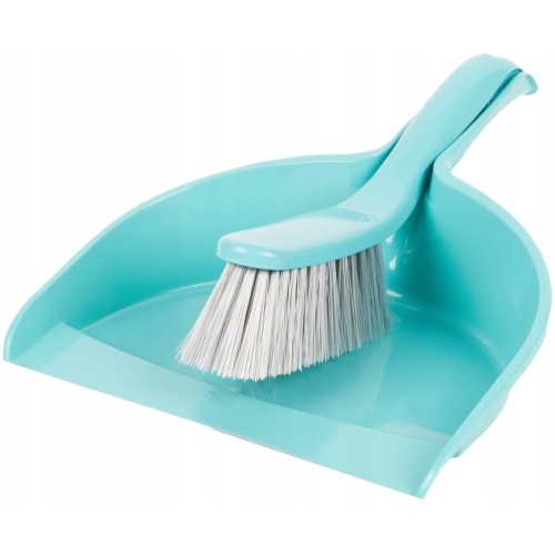 Szufelka i Zmiotka Włos z Gumką Zestaw Ergonomiczna Rączka Szaro-Fioletowa