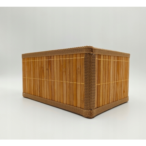 KOSZYK BAMBUSOWY ORGANIZER pudełko do przechowywania BRĄZOWY 24 x 18 x 13cm