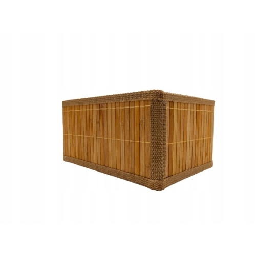KOSZYK BAMBUSOWY ORGANIZER pudełko do przechowywania BRĄZOWY 24 x 18 x 13cm