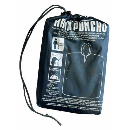 Ponczo PONCHO przeciwdeszczowe 155-190 cm wodoodporne 2650 mm kolor MORSKI