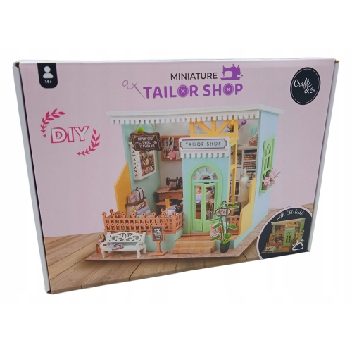 Drewniany model do samodzielnego skladania TAILOR SHOP 3D z podświetleniem
