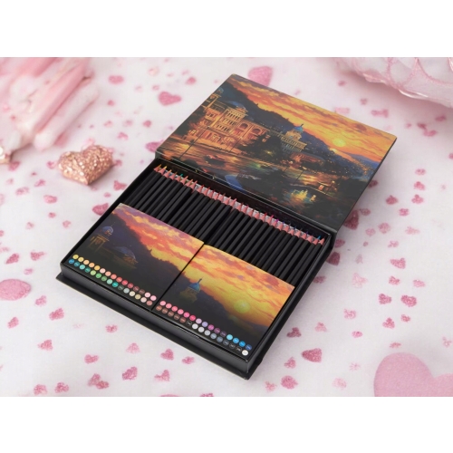 Kredki ołówkowe 60 kolorów profesjonalne miękkie w eleganckim etui 118-724