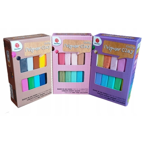 Glinka Modelina polimerowa do pieczenia 12 x 22g Kreatywna zabawa DécoTime