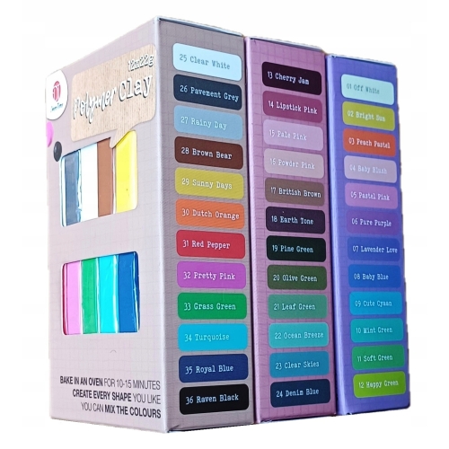 Glinka Modelina polimerowa do pieczenia 12 x 22g Kreatywna zabawa DécoTime