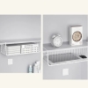 KOSZ KOSZYK METALOWY PODWIESZANY ORGANIZER POD PÓŁKĘ 30x26x14CM SZARY 1 szt