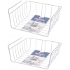 KOSZ KOSZYK METALOWY PODWIESZANY ORGANIZER POD PÓŁKĘ 30x26x14cm SZARY 2 szt