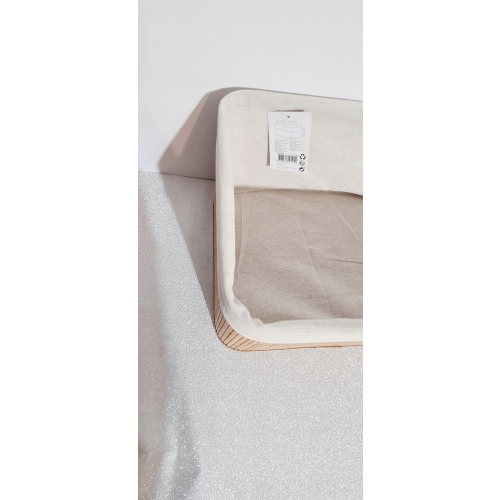KOSZYK BAMBUSOWY Z MATERIAŁEM ORGANIZER POJEMNIK 20x15x14 cm MAŁY BRĄZOWY