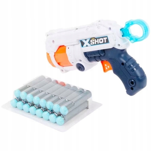 PISTOLET ZURU X-SHOT FURY 4 NA STRZAŁKI RZUTKI PIANKOWE 27 m 16 STRZAŁEK