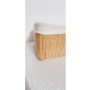 KOSZYK BAMBUSOWY Z MATERIAŁEM ORGANIZER POJEMNIK 20x15x14 cm MAŁY BRĄZOWY