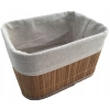 KOSZYK BAMBUSOWY Z MATERIAŁEM ORGANIZER POJEMNIK 20x15x14 cm MAŁY BRĄZOWY