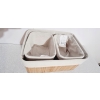 KOSZYK BAMBUSOWY Z MATERIAŁEM ORGANIZER POJEMNIK 20x15x14 cm MAŁY BRĄZOWY
