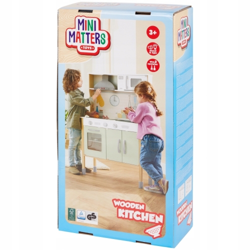 DREWNIANA DUŻA KUCHNIA MIKROFALÓWKA PIEKARNIK INTERAKTYWNA MINI MATTERS 3+