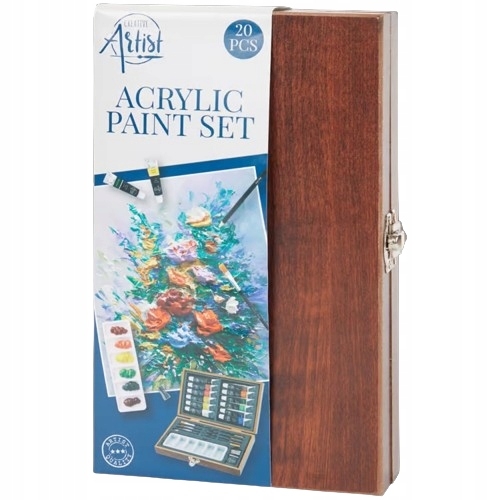Farby akrylowe Creative Artist wielokolorowe + ołówek i pędzle 144ml 20 szt