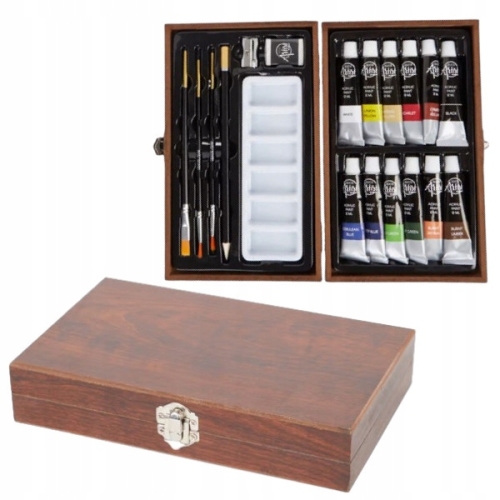 Farby akrylowe Creative Artist wielokolorowe + ołówek i pędzle 144ml 20 szt