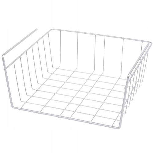 KOSZ KOSZYK METALOWY PODWIESZANY ORGANIZER POD PÓŁKĘ 30x26x14cm SZARY 3 szt