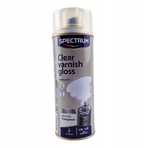 Szybkoschnący bezbarwy lakier akrylowy w sprayu uniwersalny Gloss 400ml