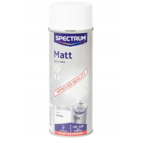 Szybkoschnący lakier akrylowy w sprayu uniwersalny Matowy Biały 400 ml
