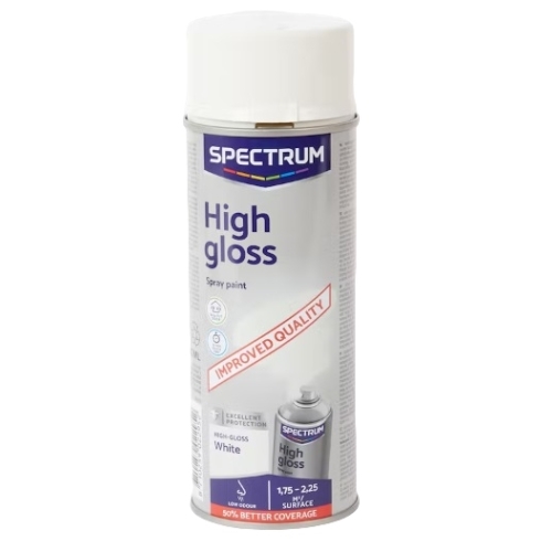 Szybkoschnący lakier akrylowy w sprayu uniwersalny High Gloss Biały 400ml