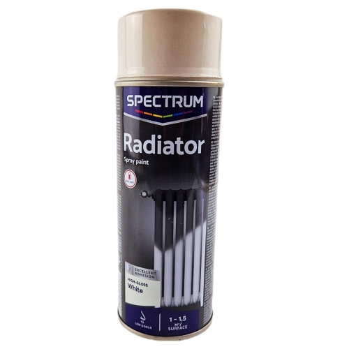 Szybkoschnąca farba lakier spray do grzejników high gloss biała 400 ml